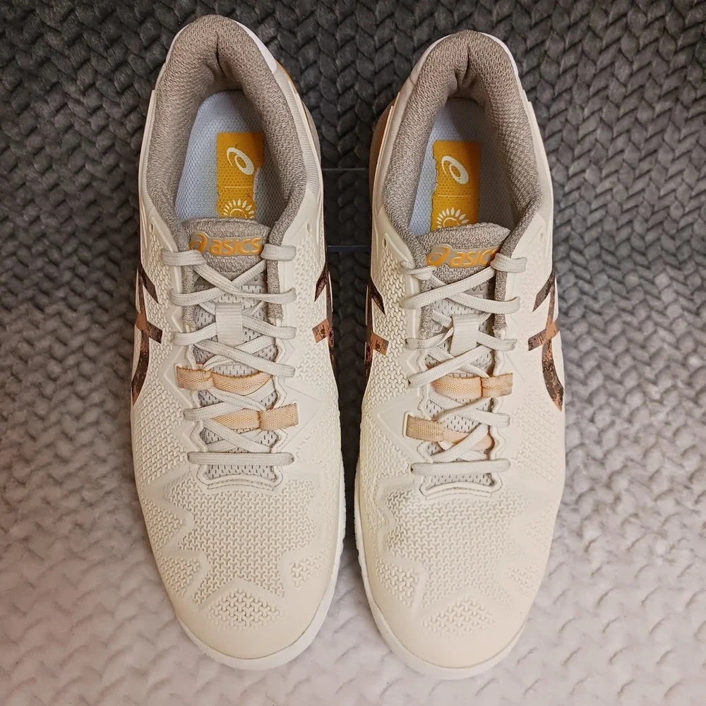 Asics Gel Resolution 8 LE Earth Day Men's Tennis Shoes Cream Putty Size 11
